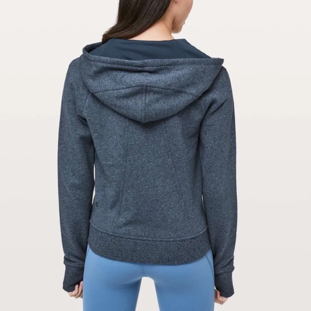 Lululemon Huddle & Hustle Hoodie Heathered Speckled Jet Blue Size 10 W3BNOS